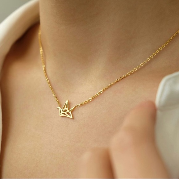 Jewelry - Paper Bird Dainty Necklace | Gold plated Stainless steel